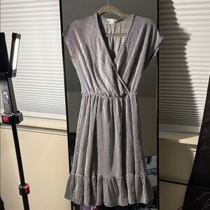 Caution To The Wind Black and White Striped Midi Dress